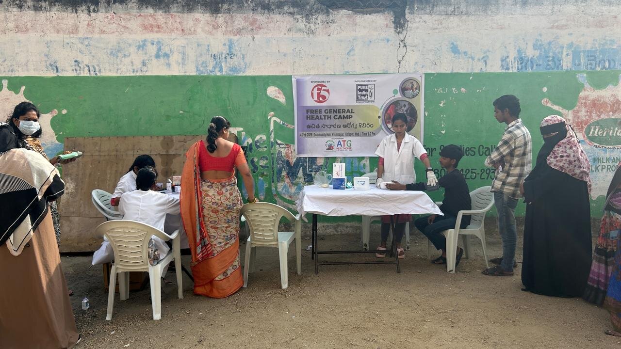 Villagers at an ATG Foundation free health camp