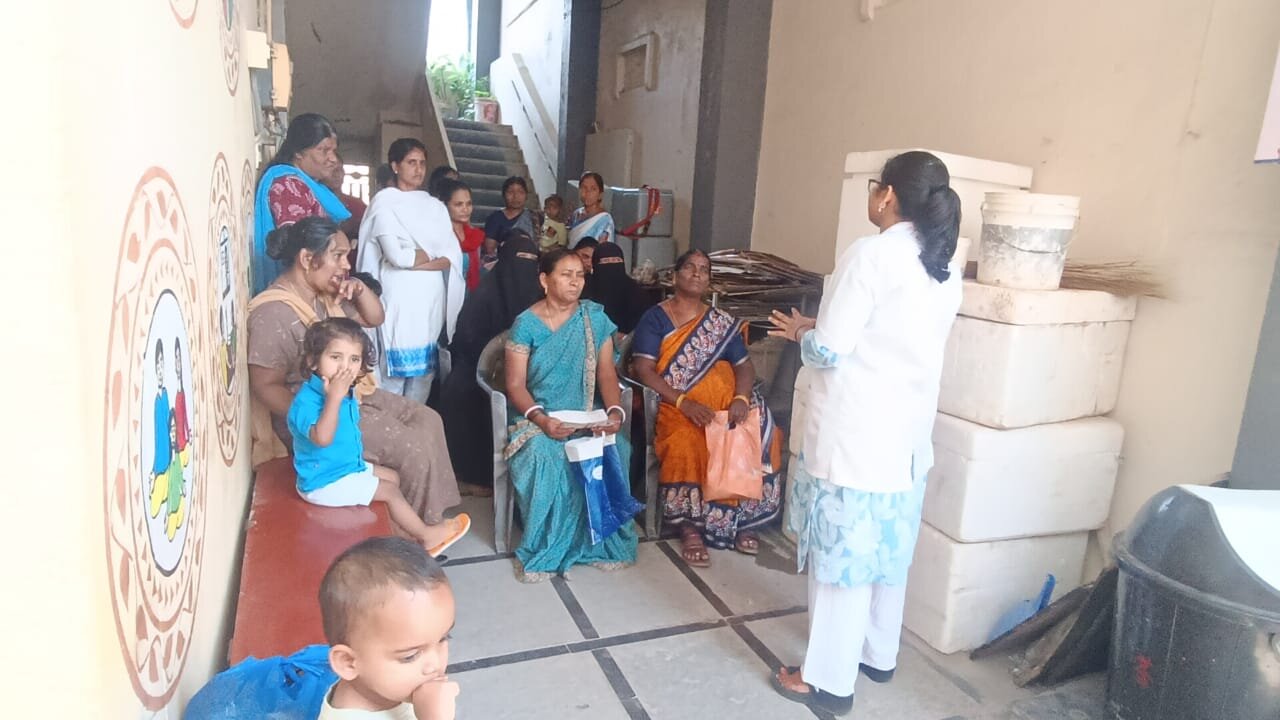 Children and parents at an ATG Foundation community awareness session